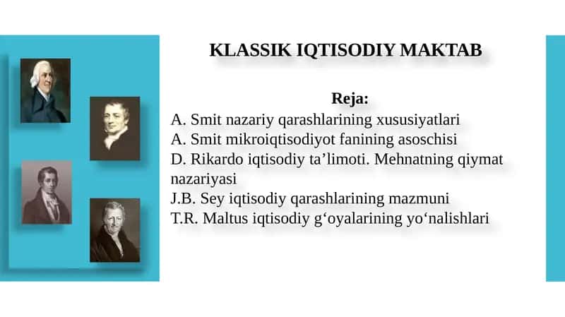 Klassik iqtisodiy maktab 1