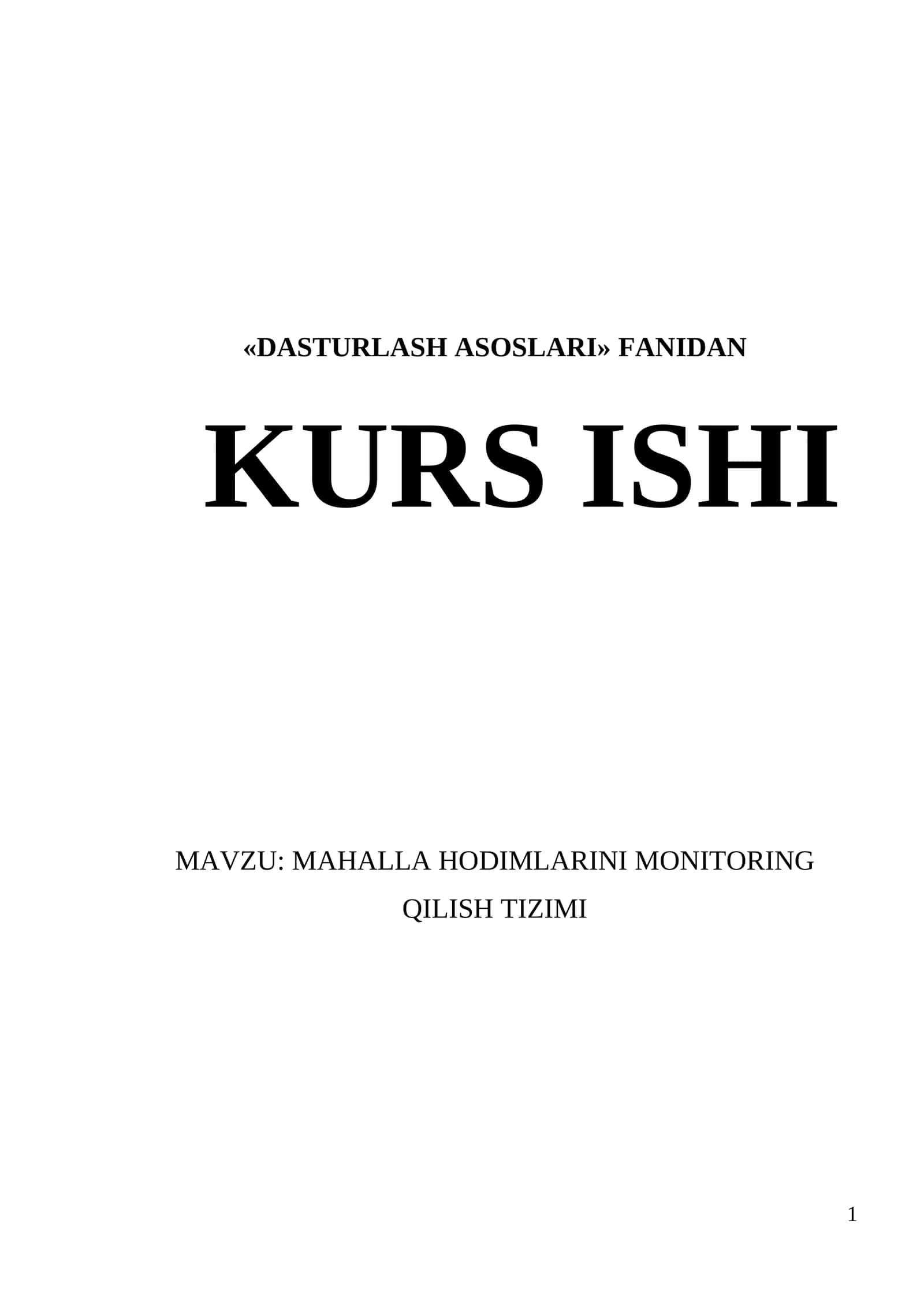 MAHALLA HODIMLARINI MONITORING QILISH TIZIMI 1