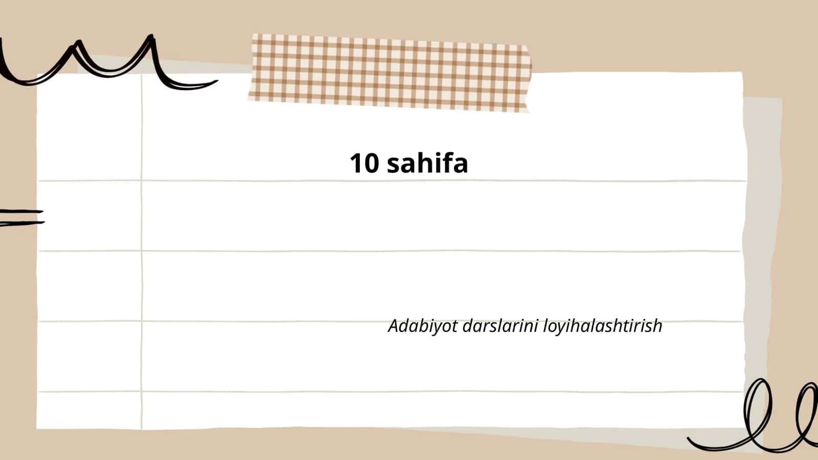 Adabiyot darslarini loyihalashtirish 1