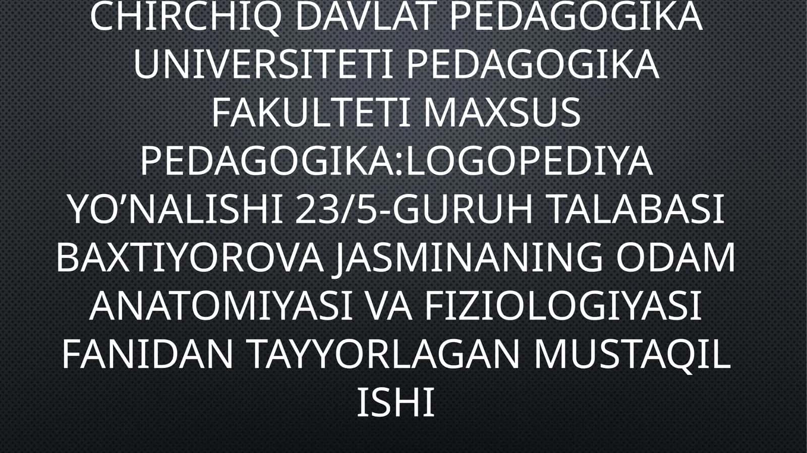 Suyaklar haqida ta’limot 1