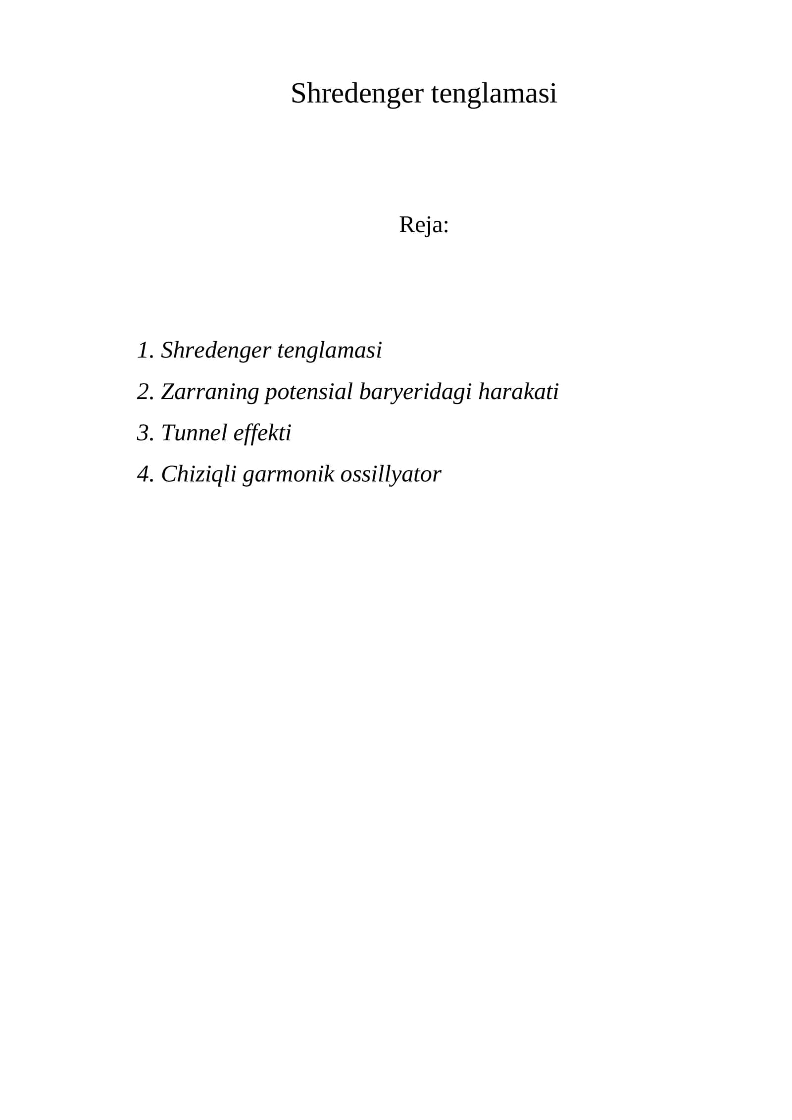 Shredenger tenglamasi 1
