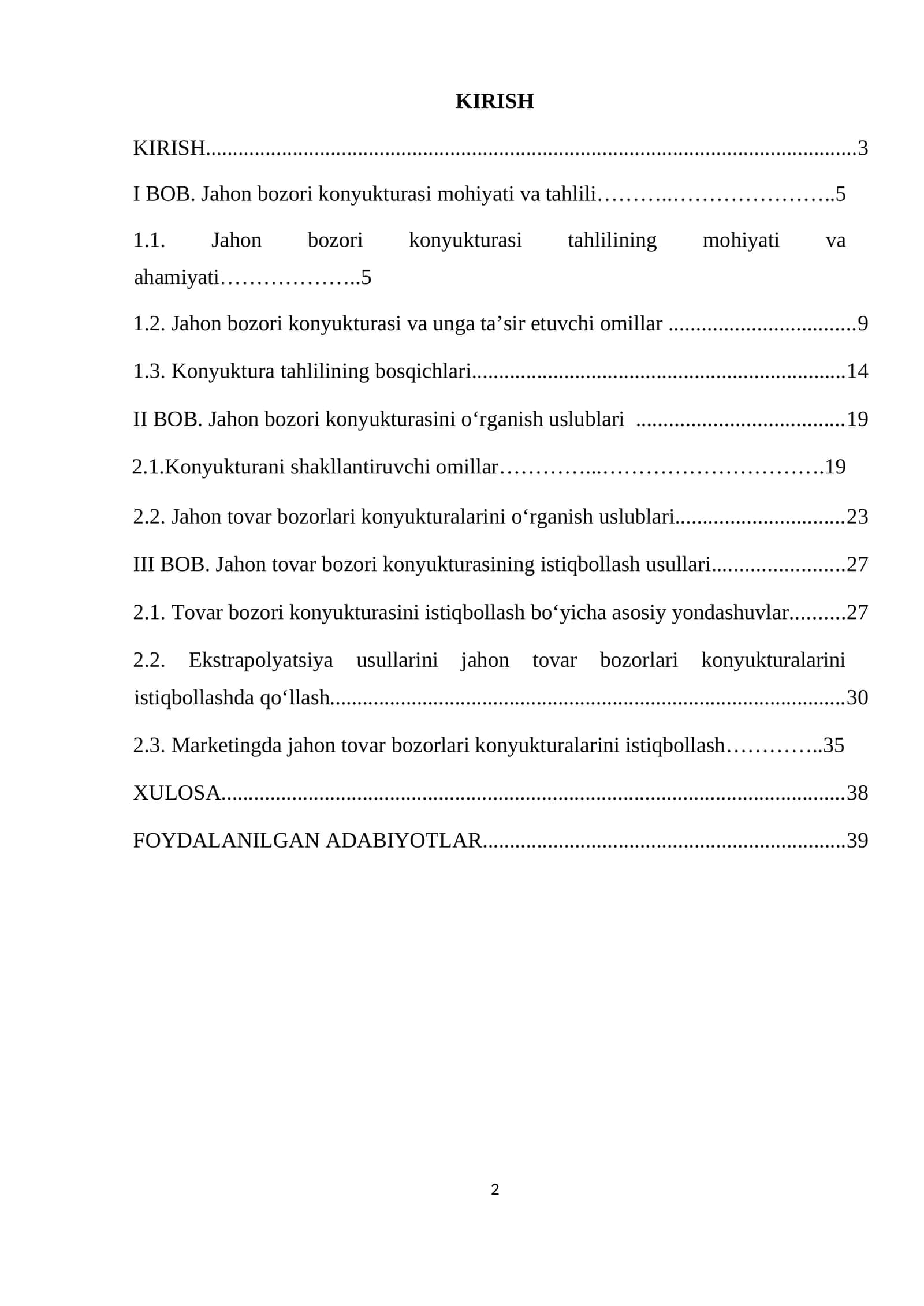 Jahon konyukturasi istiqbollari 1