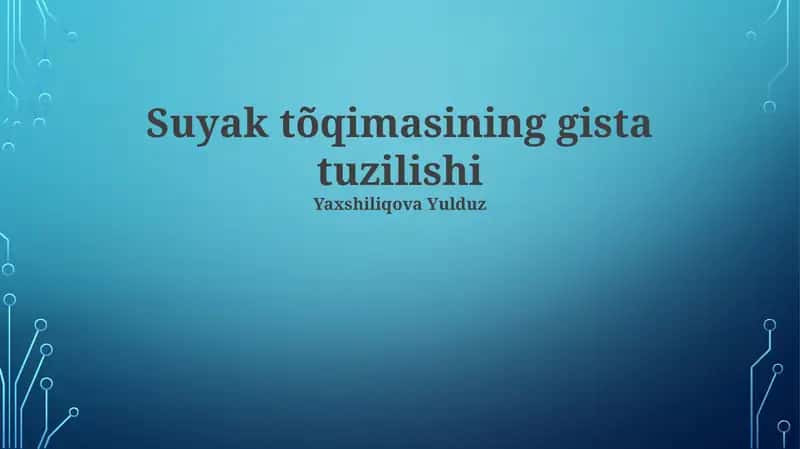 Suyak to'qimasining gista tuzilishi 1