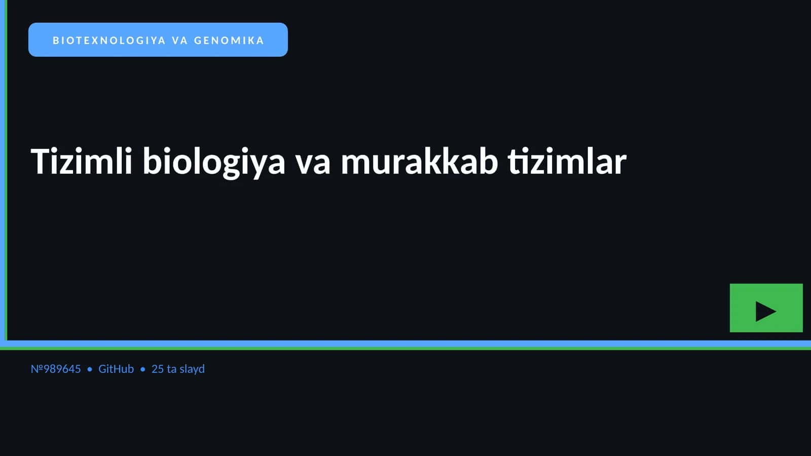 BIOTEXNOLOGIYA VA GENOMIKA 1