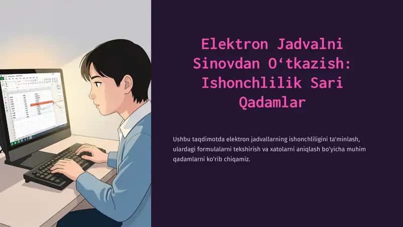 Elektron Jadvalni Sinovdan O‘tkazish: Ishonchlilik Sari Qadamlar 1