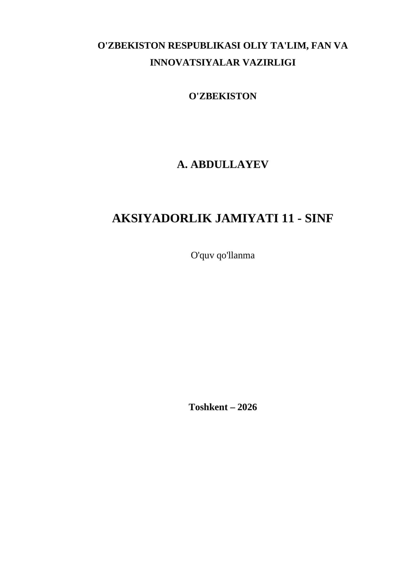 AKSIYADORLIK JAMIYATI 11 - SINF 1