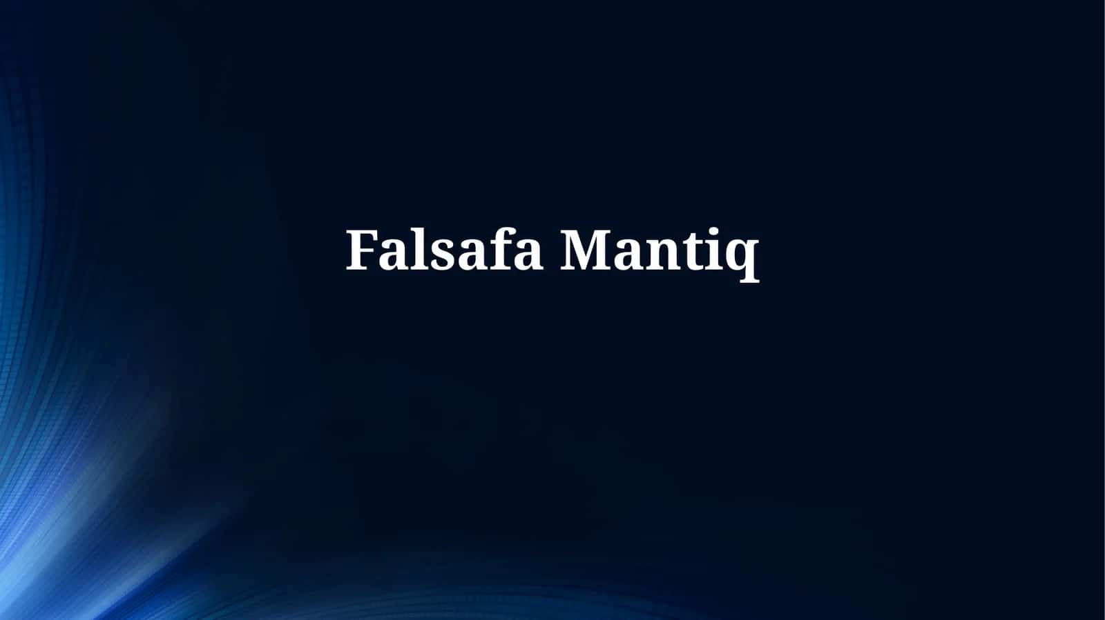 FalsafaMantiq 1