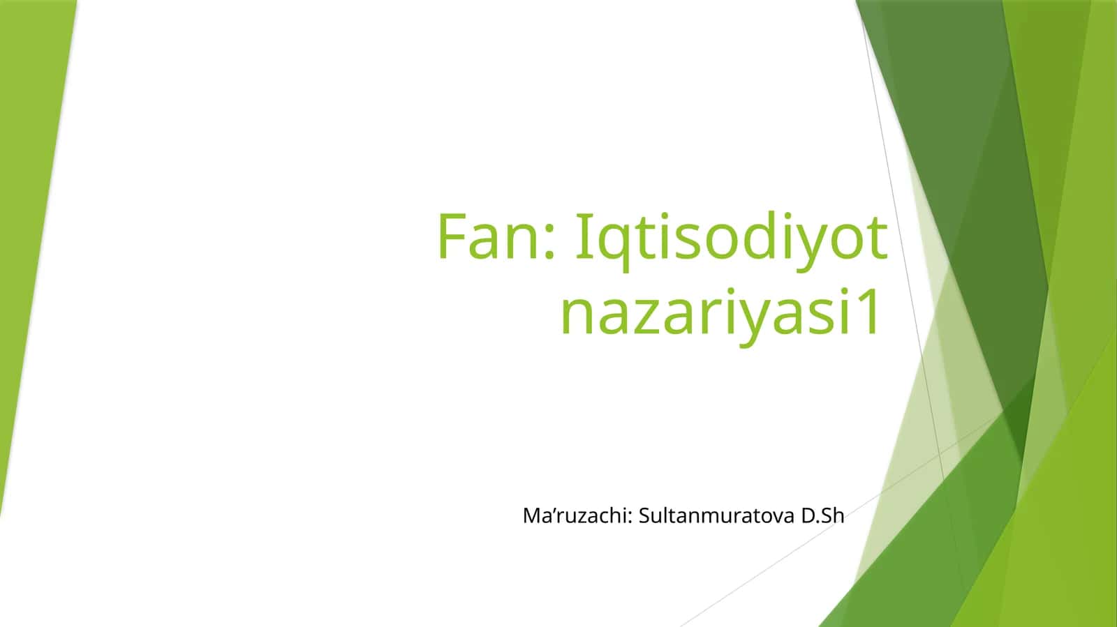 Iqtisodiyot nazariyasi 1