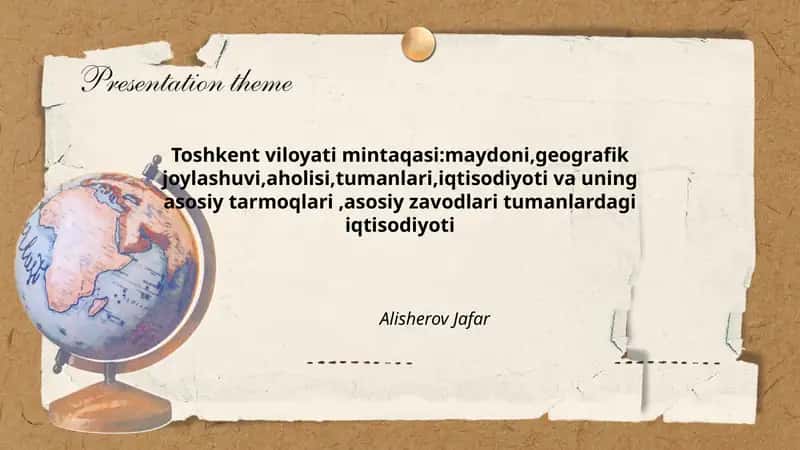 Toshkent viloyati mintaqasi:maydoni,geografik joylashuvi 1