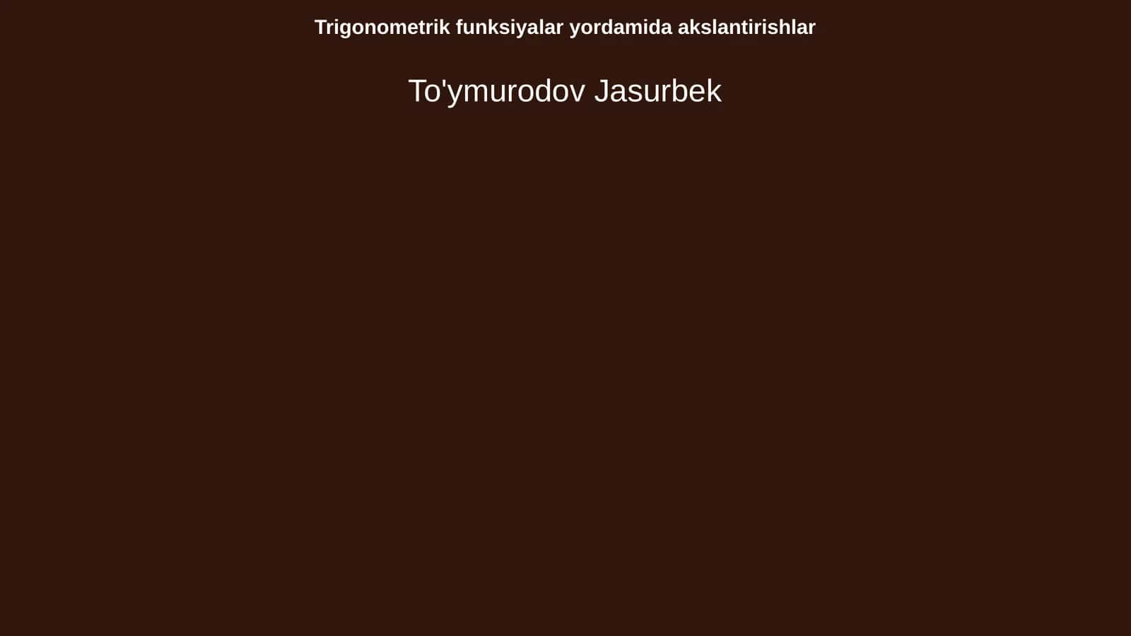 Trigonometrik funksiyalar yordamida akslantirishlar 1