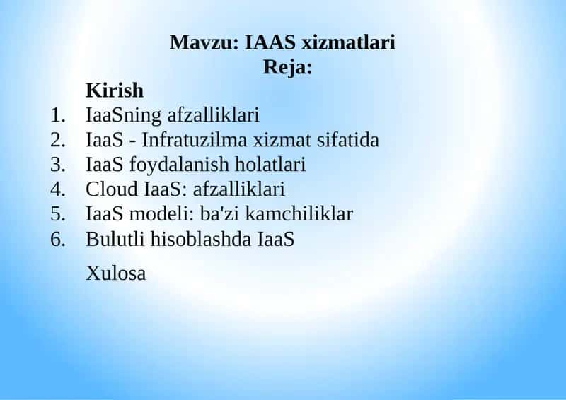 IaaS xizmatlari 1
