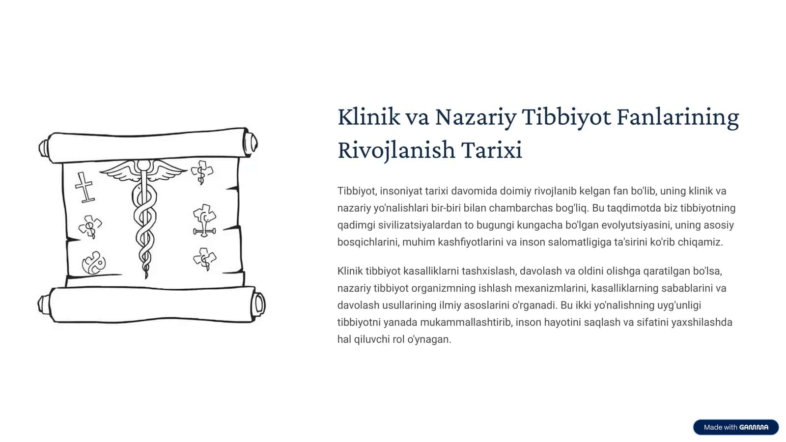 Klinik va Nazariy Tibbiyot Fanlarining Rivojlanish Tarixi 1