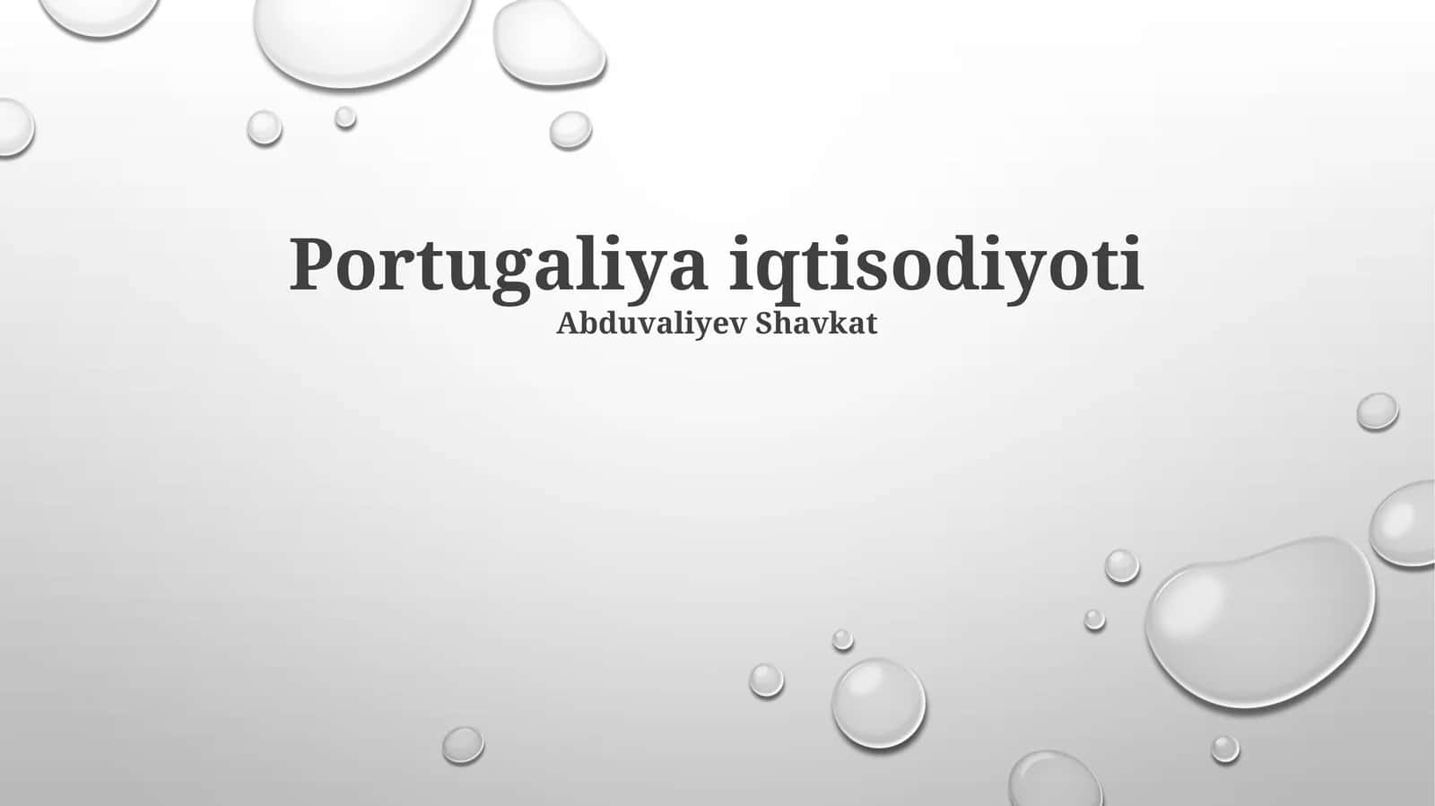 Portugaliya iqtisodiyoti 1