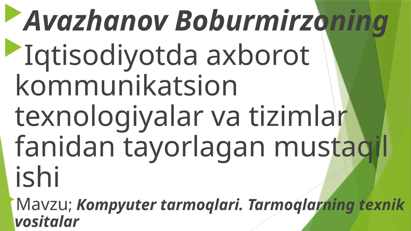 Kompyutertarmoqlari.Tarmoqlarningtexnikvositalar 1