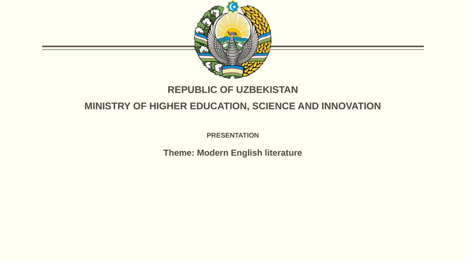 Modern English literature 1