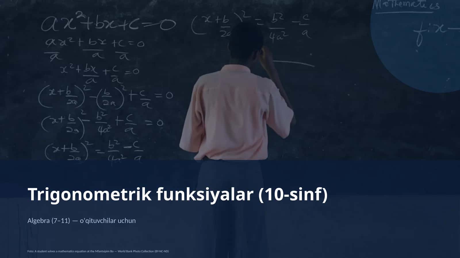 Trigonometrik funksiyalar (10-sinf) 1