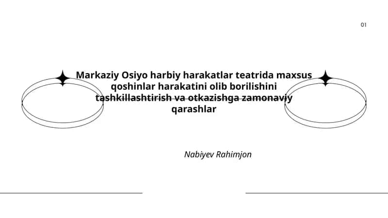 Markaziy Osiyo harbiy harakatlar teatrida maxsus qoshinlar harakatini olib borilishini tashkillashtirish va otkazishga zamonaviy qarashlar 1