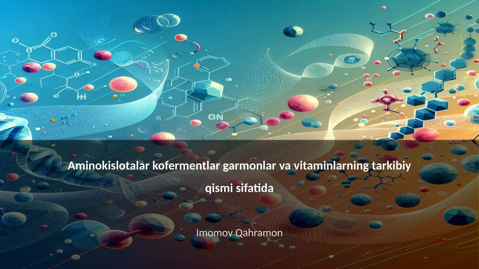 Aminokislotalar, kofermentlar, garmonlar va vitaminlarning tarkibiy qismi sifatida 1