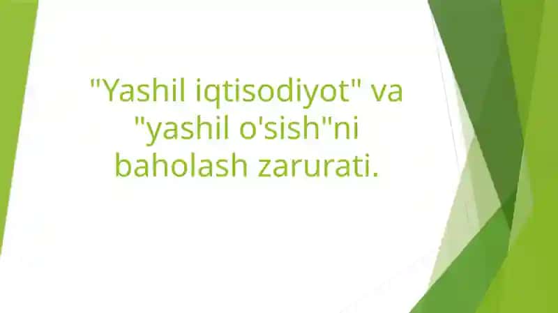 Yashiliqtisodiyot va yashilo'sish 1