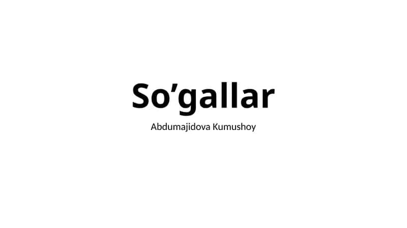 So’gallar 1