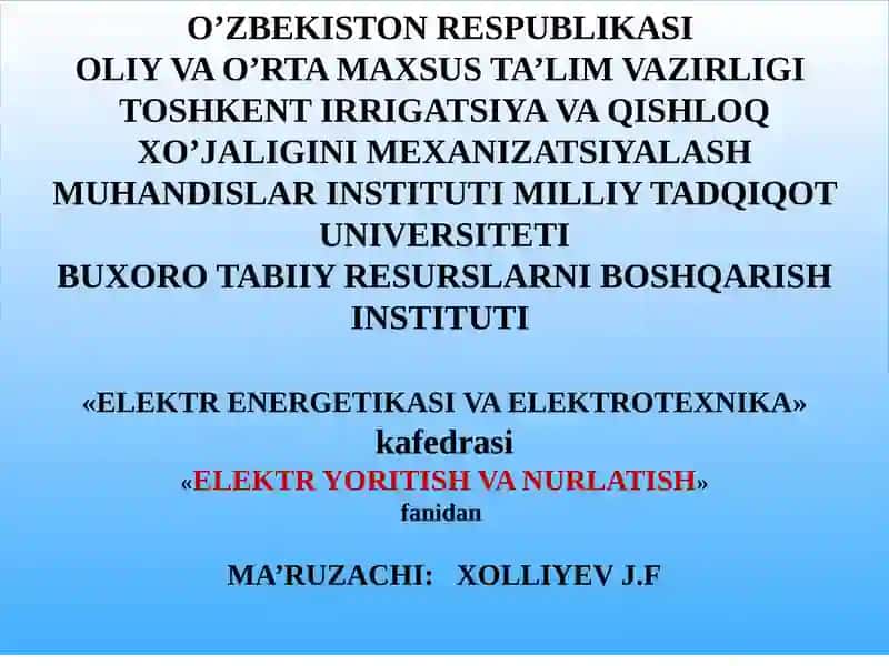 OPTIK NURLARNING FOTOBIOLOGIK TA’SIRLARI
