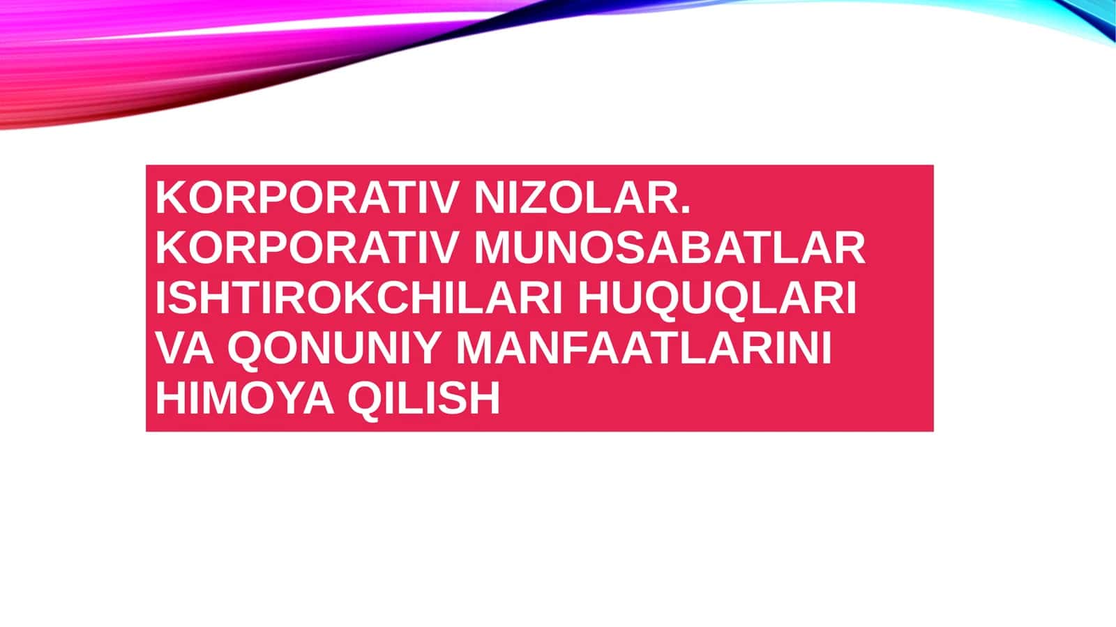 Korporativ Nizolar 1