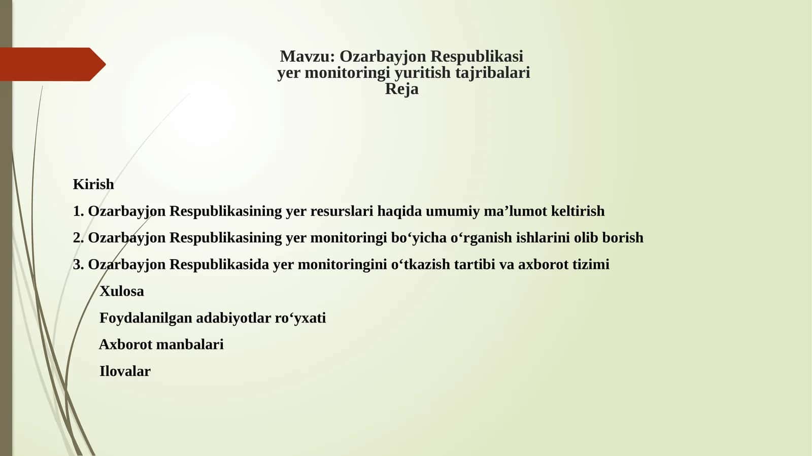 Ozarbayjon Respublikasi yer monitoringi yuritish tajribalari 1