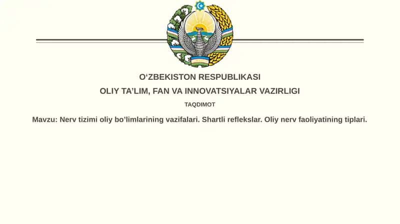 Nerv sistemasi funktsiyalari 1