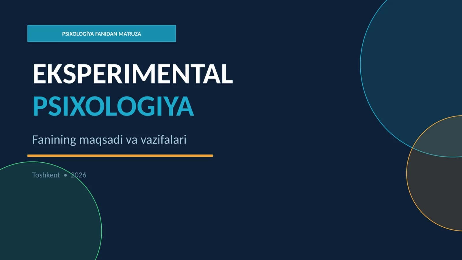 PSIXOLOGİYA FANIDAN MA'RUZA 1