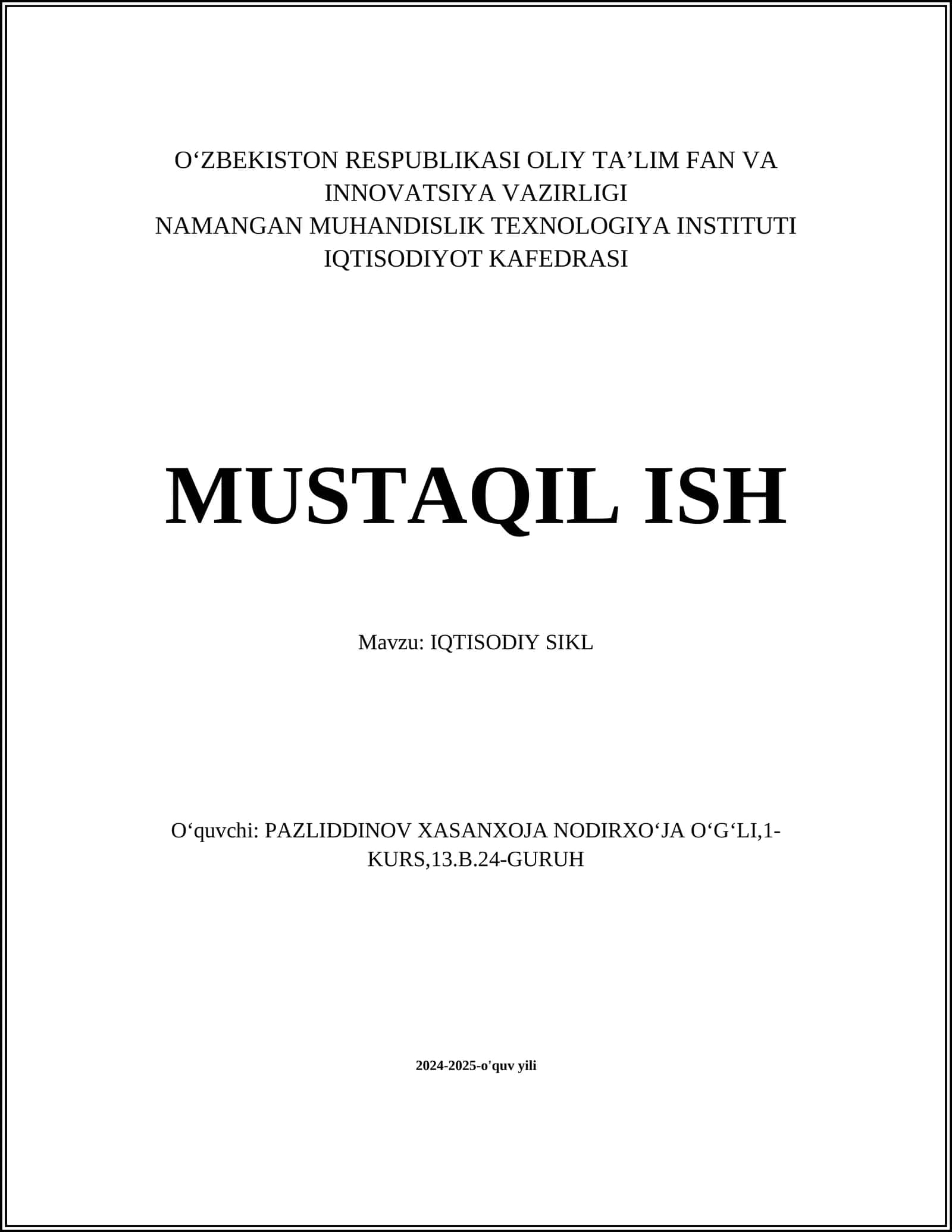 IQTISODIY SIKL 1