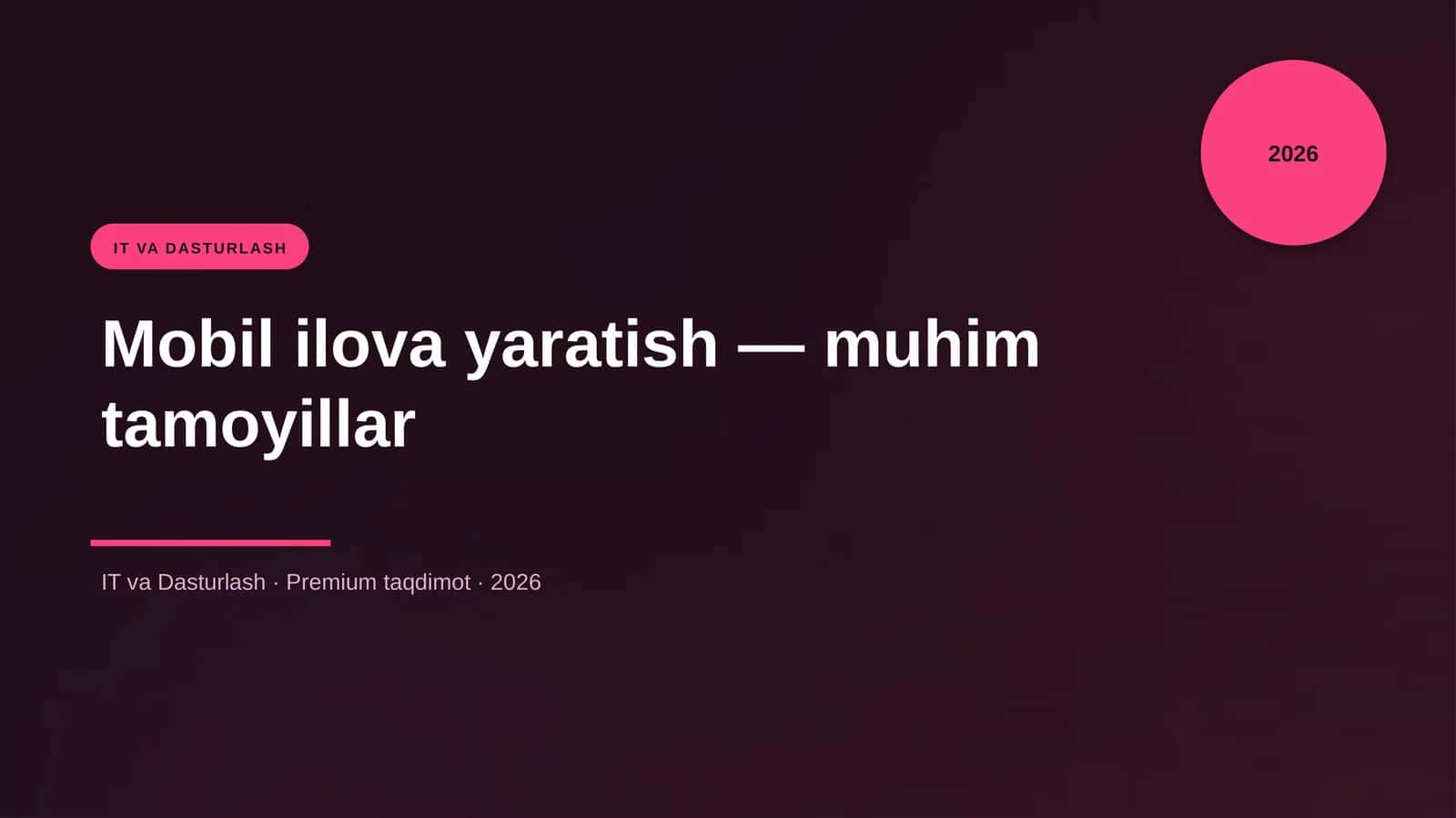 Mobil ilova yaratish — muhim tamoyillar 1