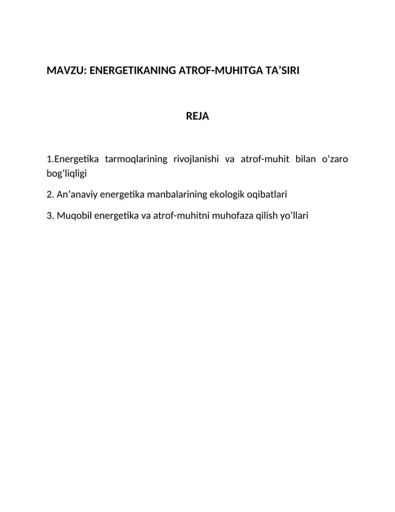 ENERGETIKANING ATROF-MUHITGA TA’SIRI 1