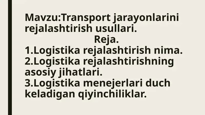 Logistika rejasi 1