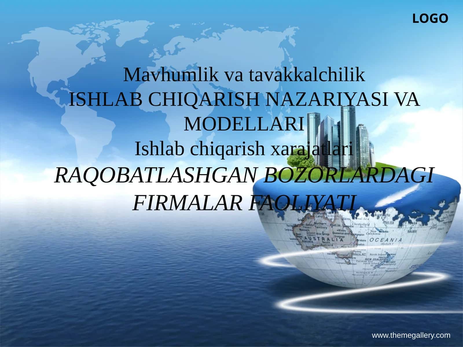 Mavhumlik va tavakkalchilik ISHLAB CHIQARISH NAZARIYASI VA MODELLARI Ishlab chiqarish xarajatlari RAQOBATLASHGAN BOZORLAR DAGI FIRMALAR FAOLIYATI 1
