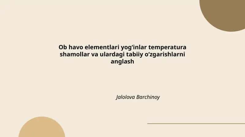Ob-havo elementlari 1