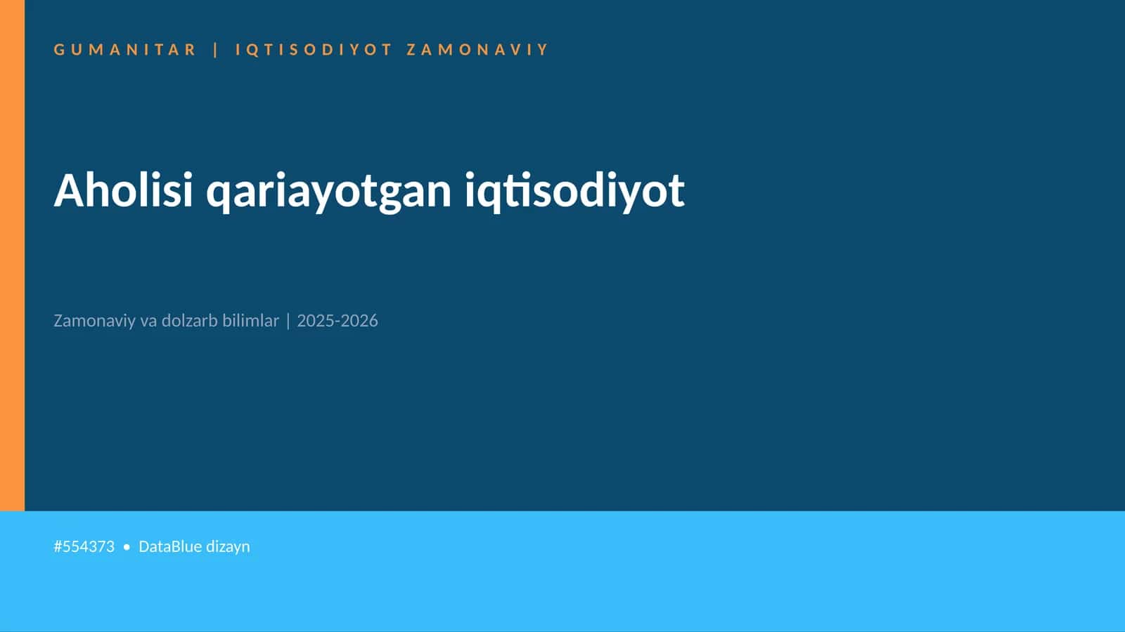Aholisi qariayotgan iqtisodiyot 1