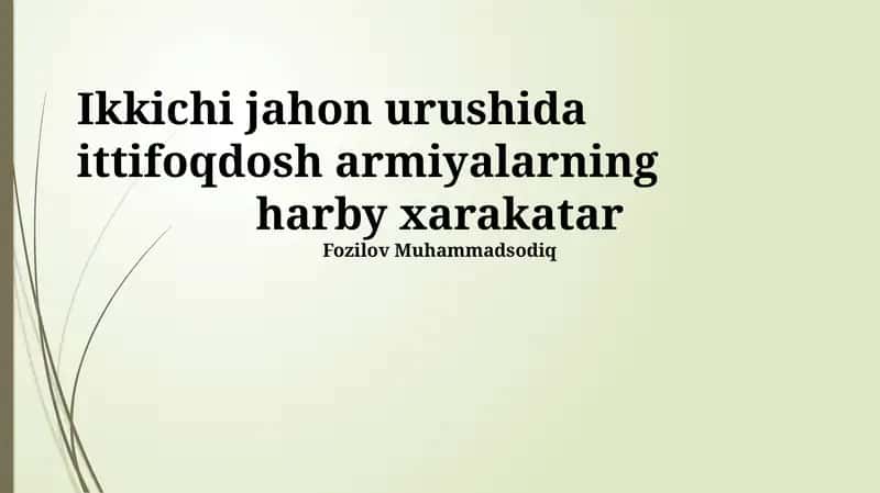 Harby xarakatlar 1
