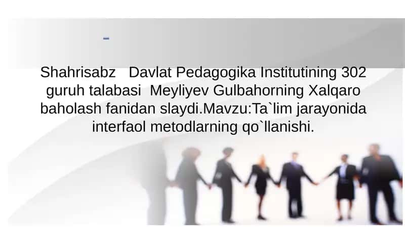 Xalqaro baholash fanidan slayd 1