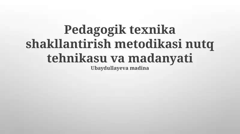 Pedagogik Texnika Shakillantirish Metodologiyasi 1