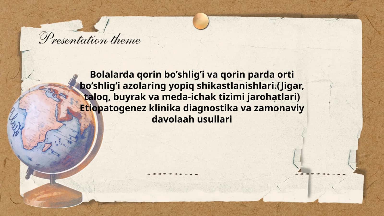 Bolalarda qorin bo’shlig’i va qorin parda orti bo’shlig’i azolaring yopiq shikastlanishlari 1