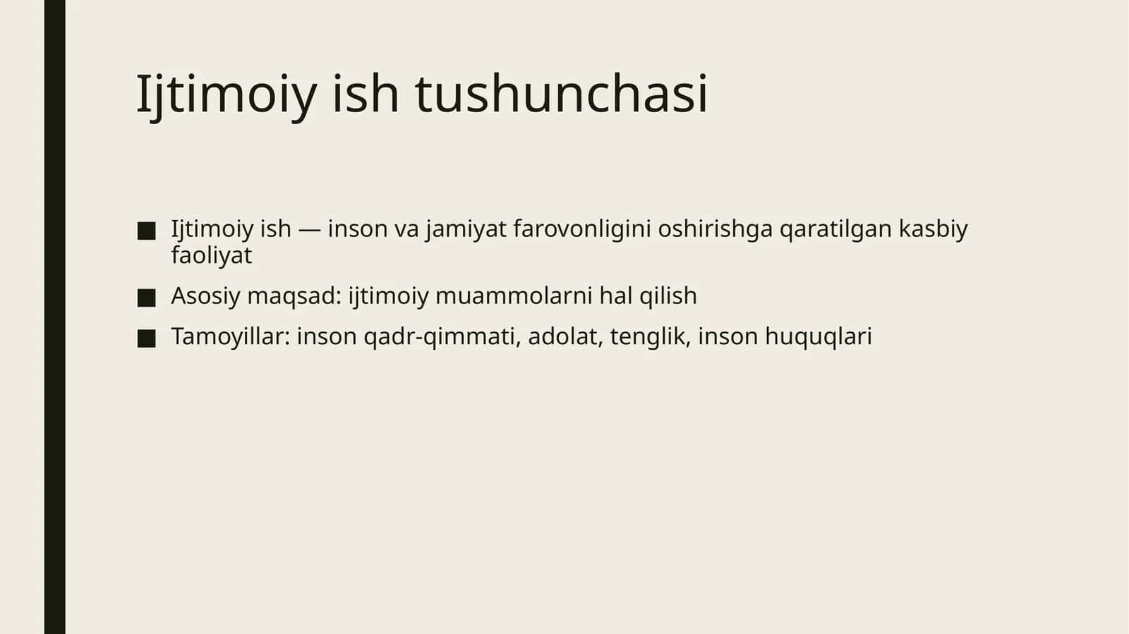 Ijtimoiy ish tushunchasi 1