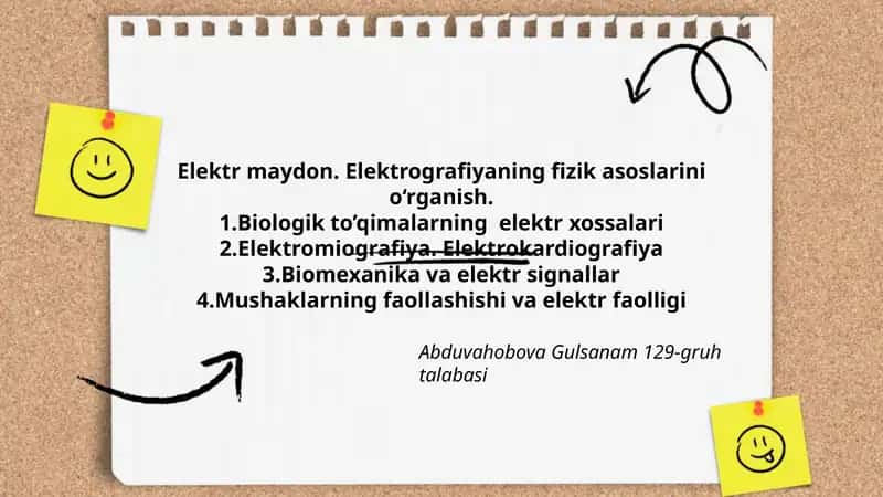 Elektr maydon. Elektrografiyaning fizik asoslarini o‘rganish 1