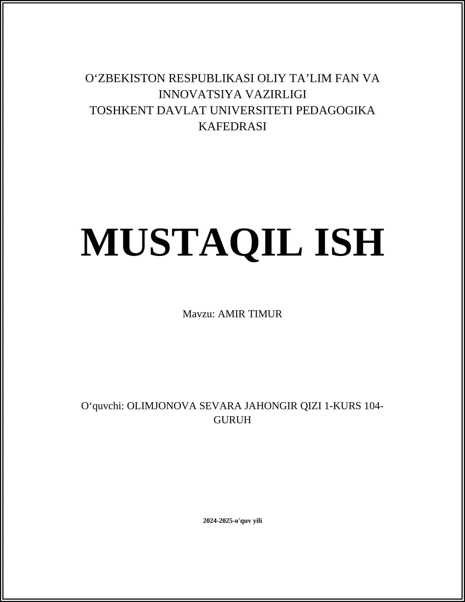 AMIR TEMUR 1