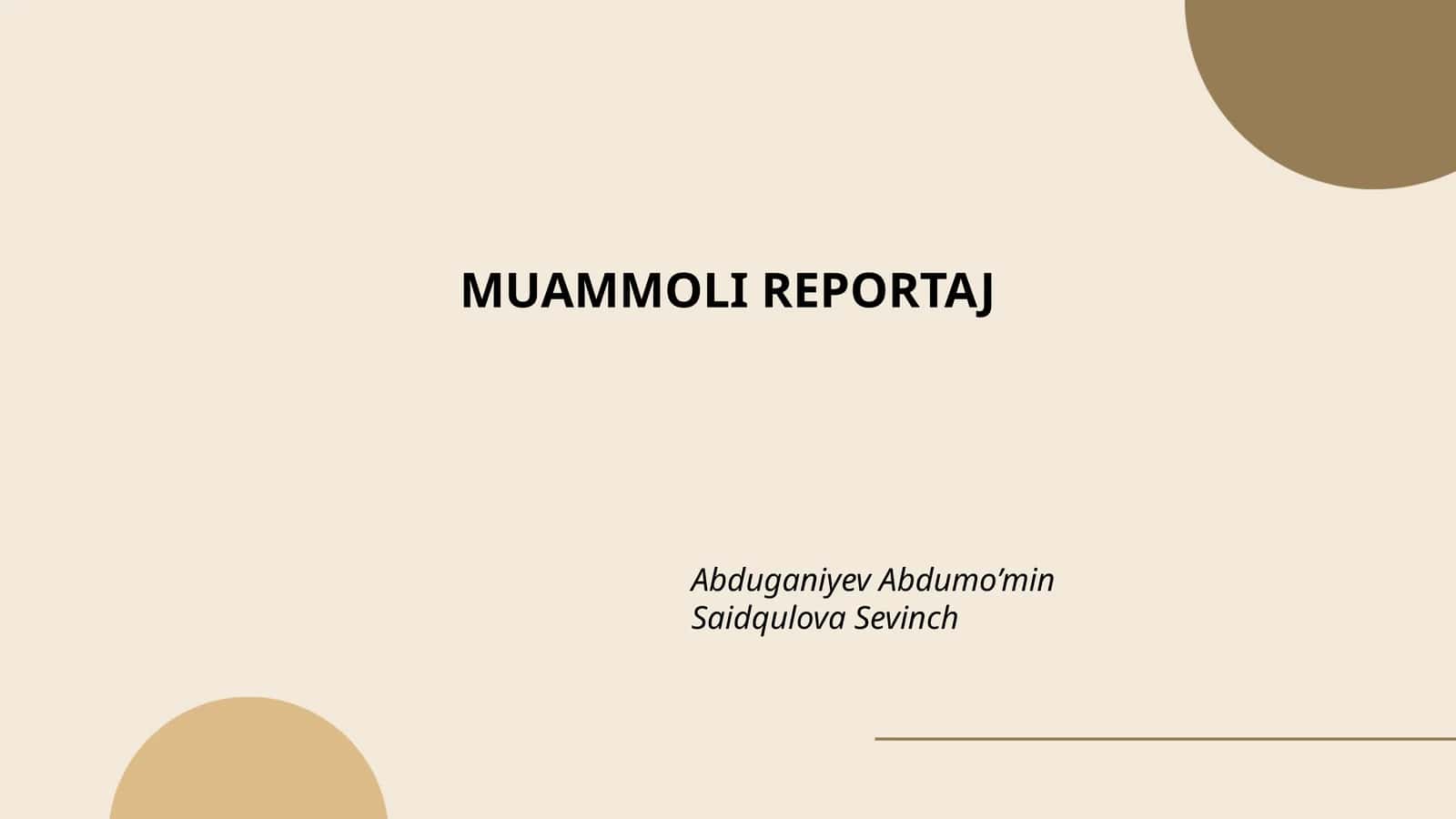 Muammoli vaziyatlar tahlili 1
