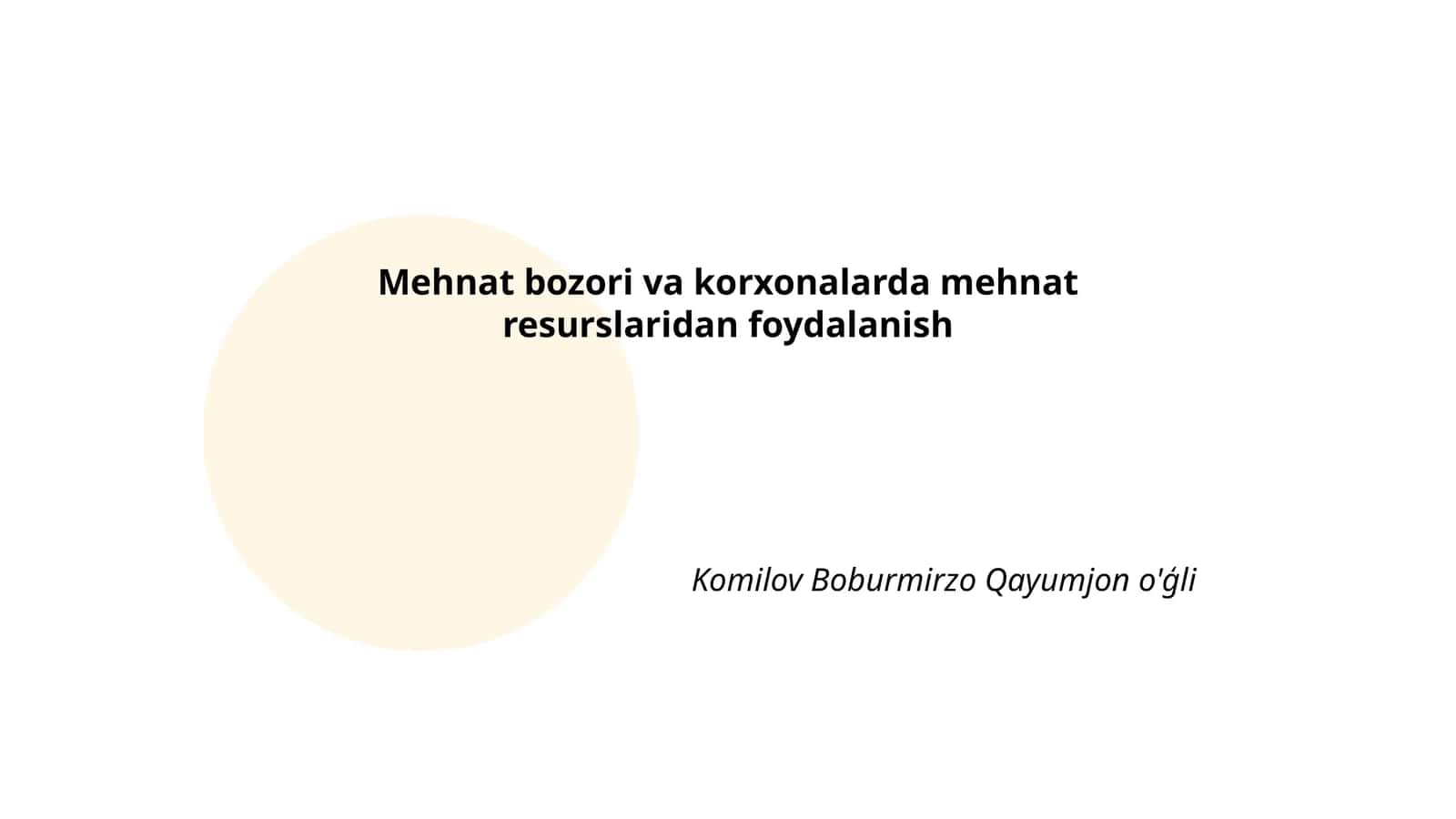 Mehnat Bozori va Korxonalarda Mehnat Resurslaridan Foydalanish 1