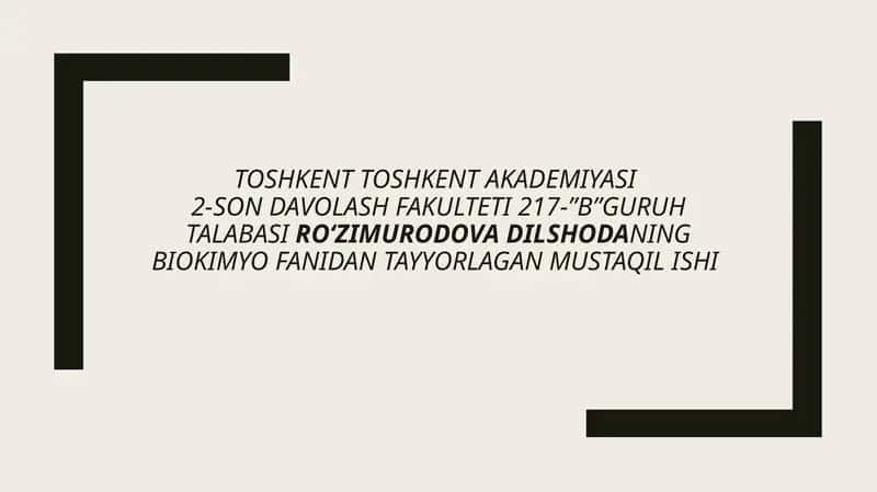 Giperammonimiya turlari, tashxis qo'yishdagi klinik ahamiyati 1