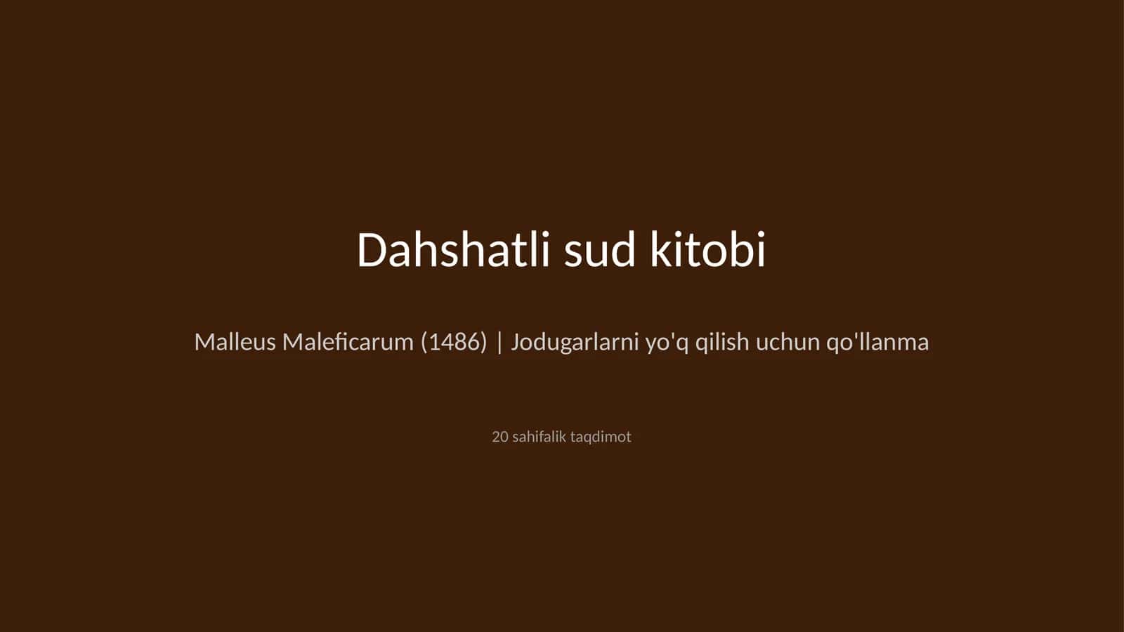 Dahshatli sud kitobi 1
