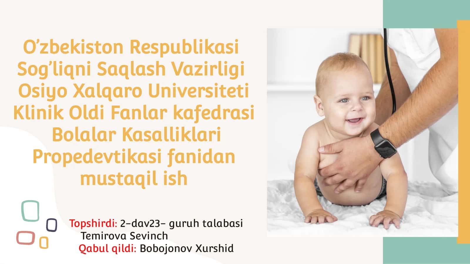 BOLALARDA MAHALLIY BELGILAR BO‘LMAGANDA ISITMALASH 1