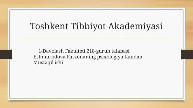 Psixologiyaning Zamonaviytendensiyalari 1