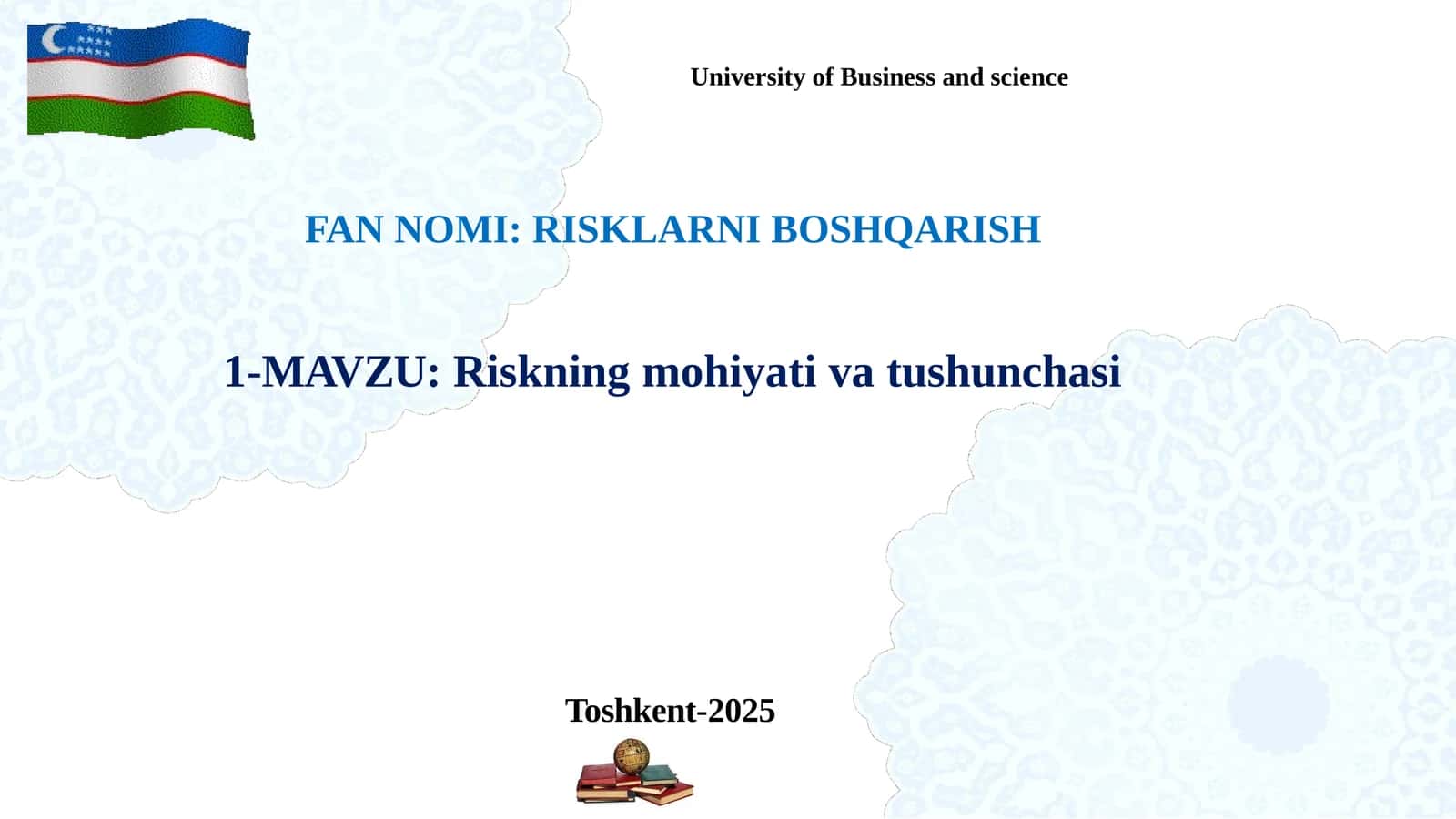 Riskning mohiyati va tushunchasi 1